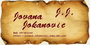 Jovana Jokanović vizit kartica